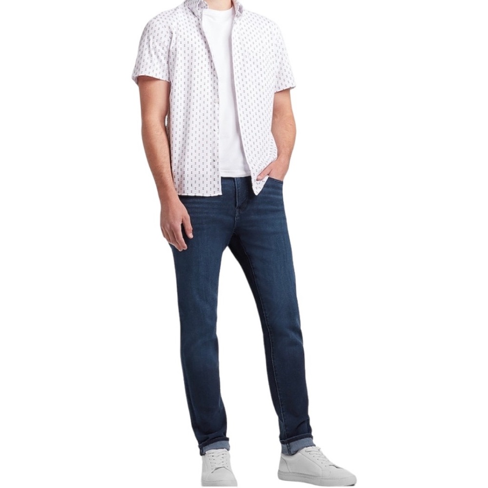 EXPRESS SLIM DARK WASH 4 - WAY HYPER STRETCH JEANS , MENS